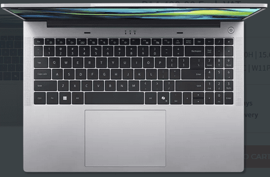 Acer Extensa 15.6-inch laptop featuring Intel Core i7 processor and 16GB RAM.