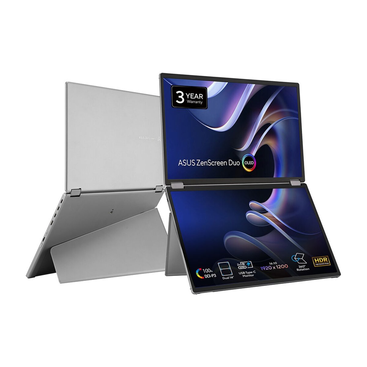 ASUS MQ149CD, Portable, Dual Screen, 14 OLED, DCI-P3, 60Hz, AR 16:10, 1ms – GTG, 500 NITS, C100K - Asus | Buy Online in South Africa