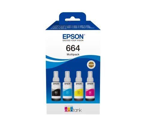Epson T664 Ecotank Multipack ink bottle (70ml per bottle). Black 4000 pages @ 5% coverage & Colour - Epson | Buy Online in South Africa