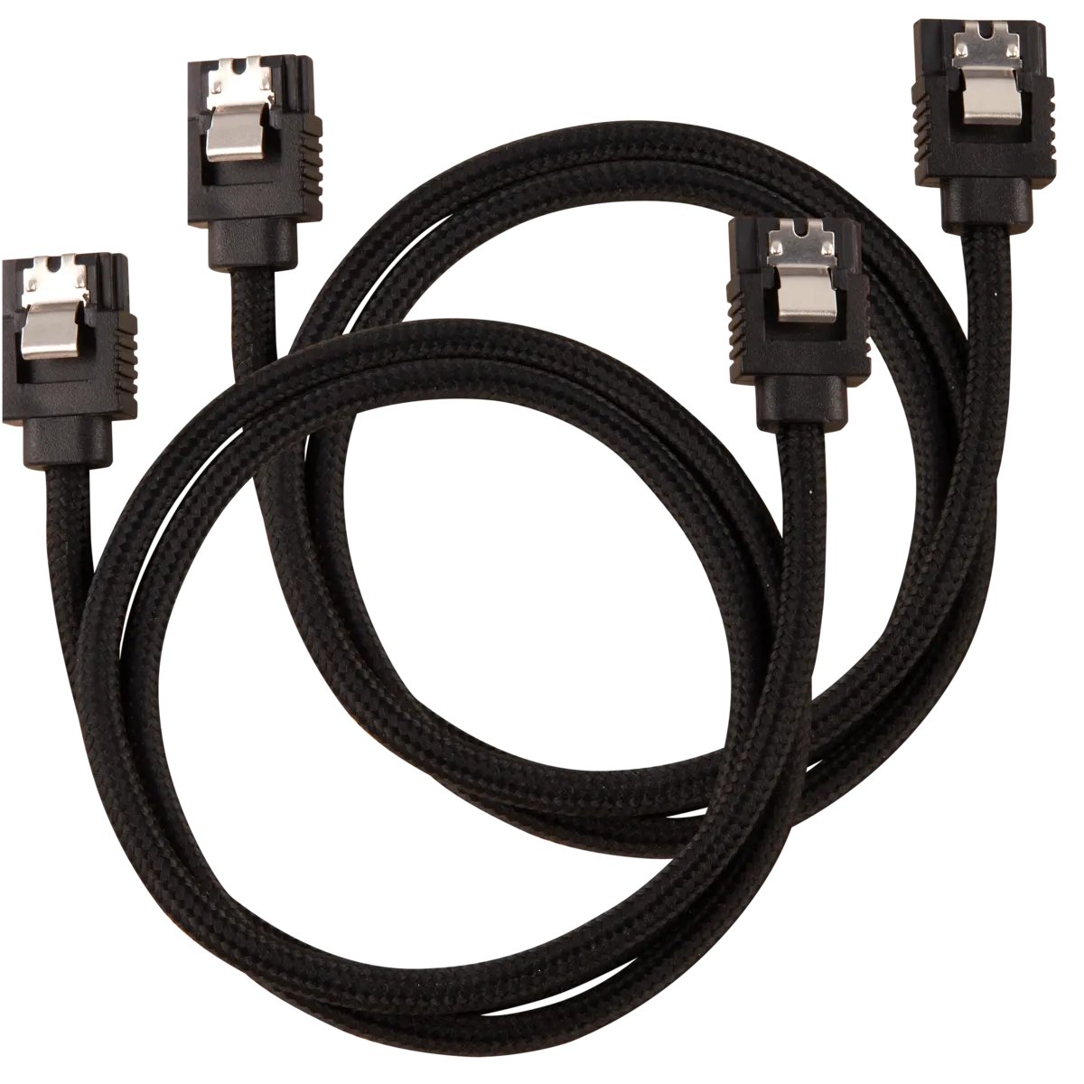 Corsair Premium Sleeved SATA Data Cable Set with Straight Connectors, Black, 60cm - Corsair | Buy Online in South Africa