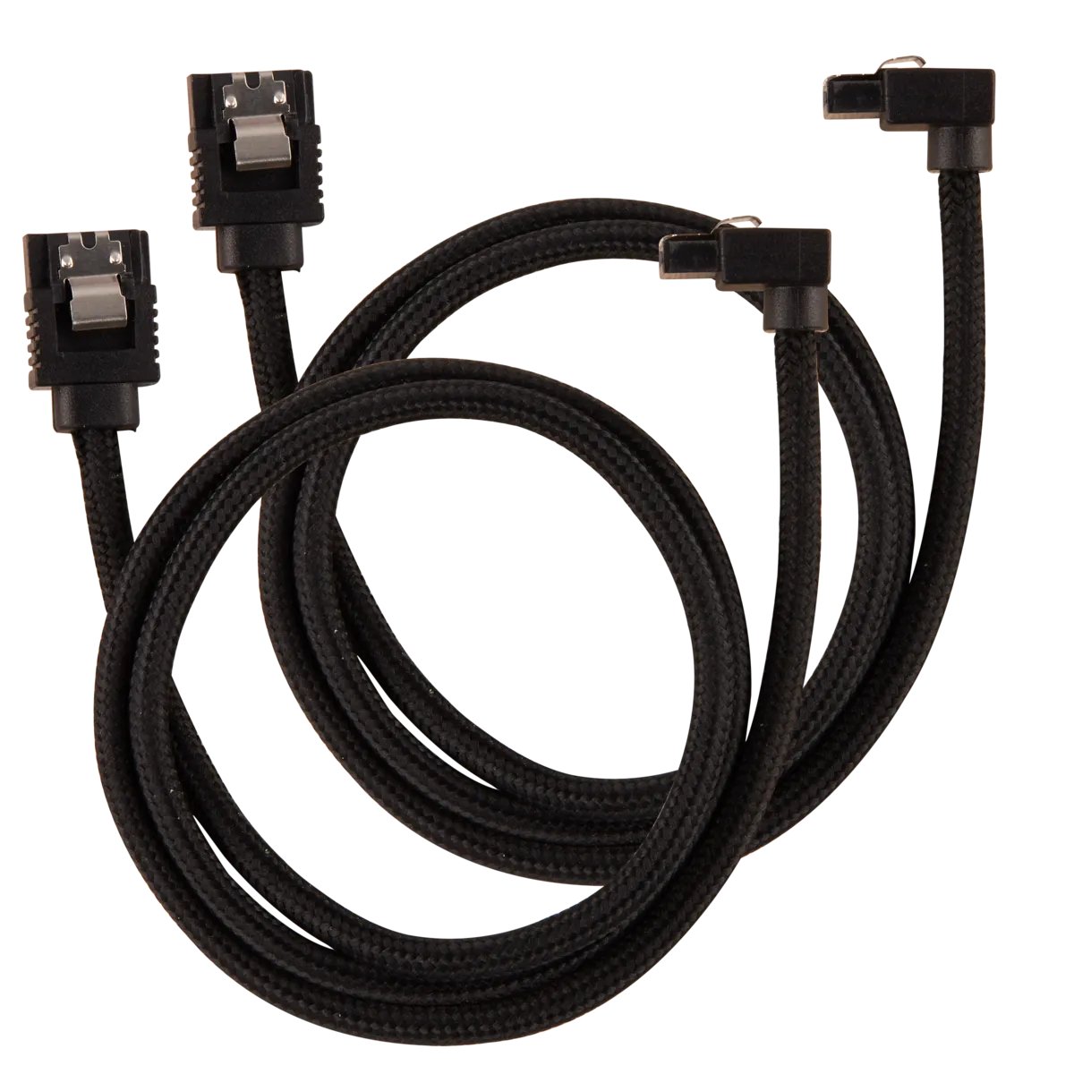 Corsair Premium Sleeved SATA Data Cable Set with 90° Connectors, Black, 60cm - Corsair | Buy Online in South Africa