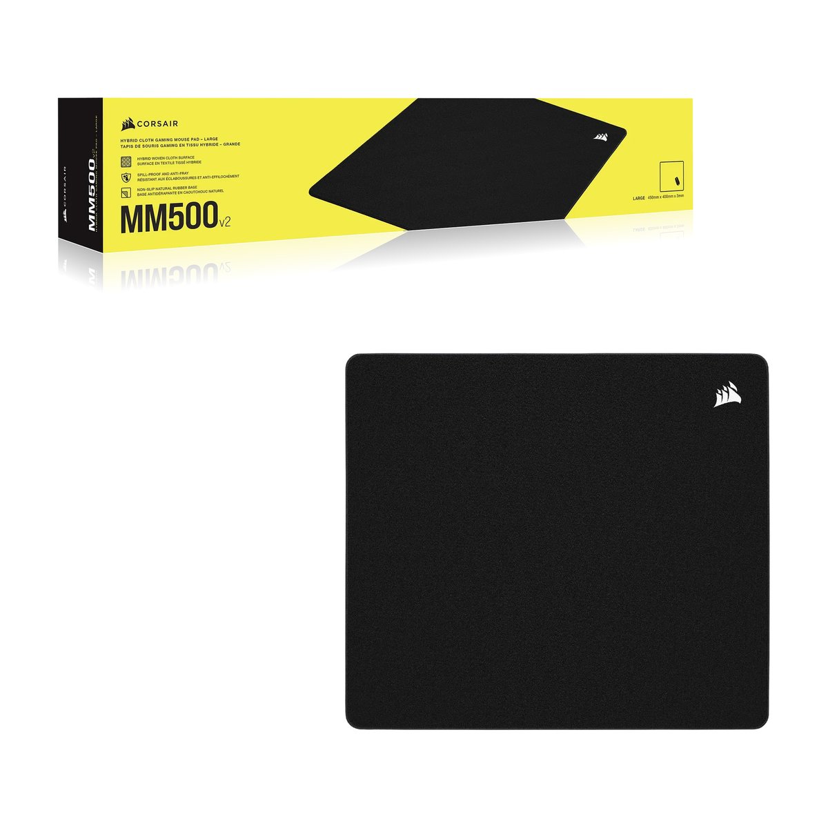 Corsair MM500 v2 Hybrid Cloth Gaming Mouse Pad – Large, Black, 450mm x 400mm - Corsair | Buy Online in South Africa