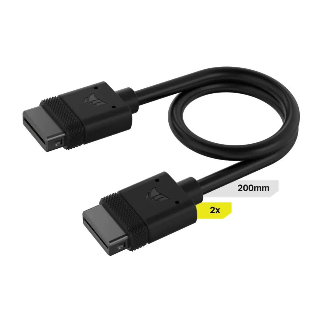 Corsair iCUE LINK Cable, 2x 200mm with Straight connectors, Black - Corsair | Buy Online in South Africa