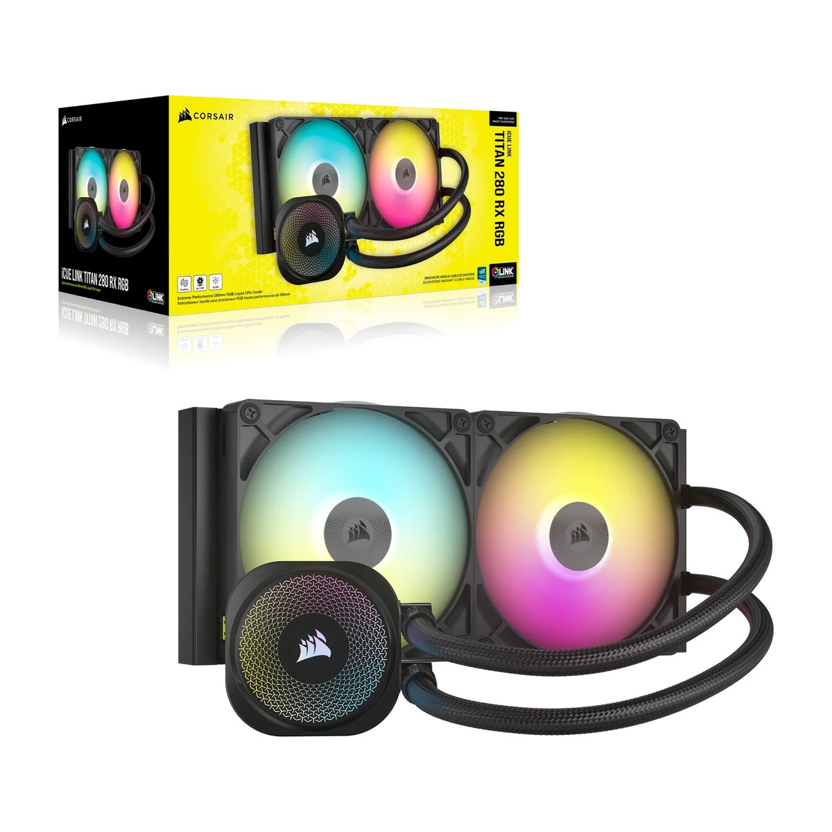 Corsair iCUE LINK TITAN 280 RX RGB Liquid CPU Cooler – RX140 RGB Fans – Fits Intel LGA 1851/1700 - Corsair | Buy Online in South Africa