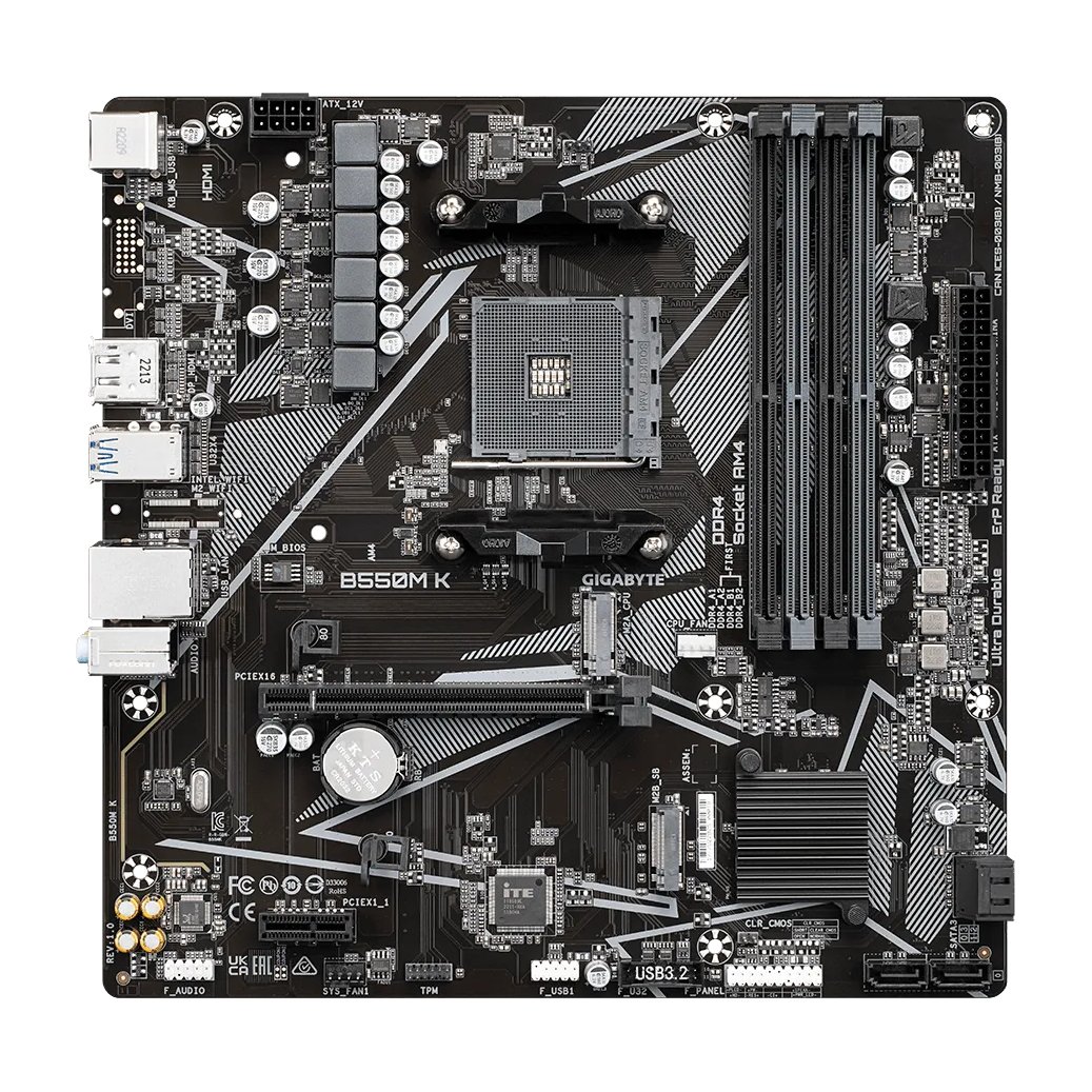 Gigabyte AMD B550 Chipset for AMD AM4, 4x Dual DDR4, 2x M2, HDMI, DP, mATX - Gigabyte | Buy Online in South Africa