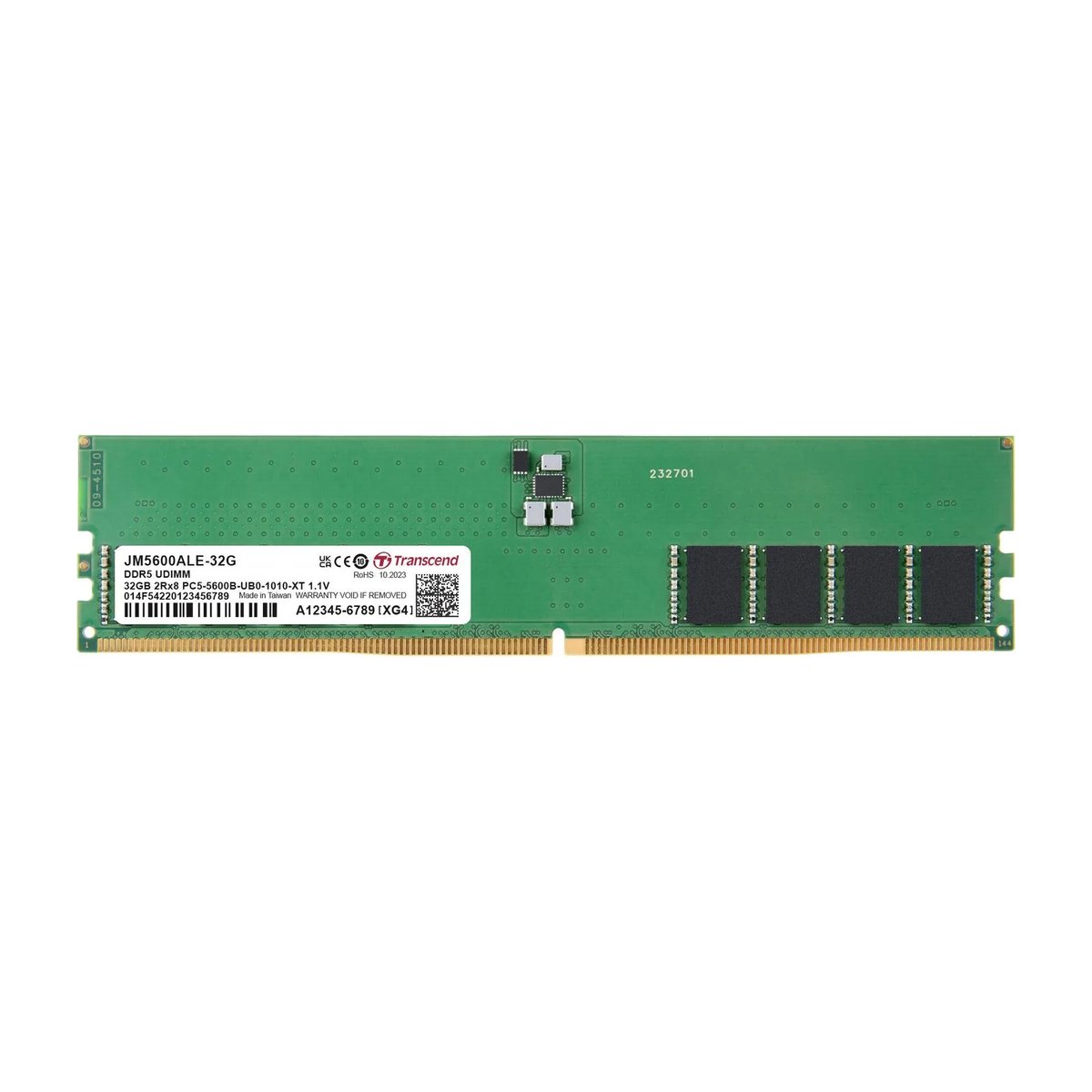 Transcend JET MEMORY 32GB DDR5-5600 Unbuffered DESKTOP Long-DIMM 2RX8 CL46 (2Gx8)x16 - Transcend | Buy Online in South Africa