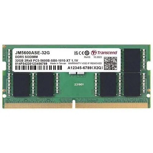 Transcend JET MEMORY 32GB DDR5-5600 Unbuffered NOTEBOOK SO-DIMM 2RX8 CL46 (2Gx8)x16 - Transcend | Buy Online in South Africa