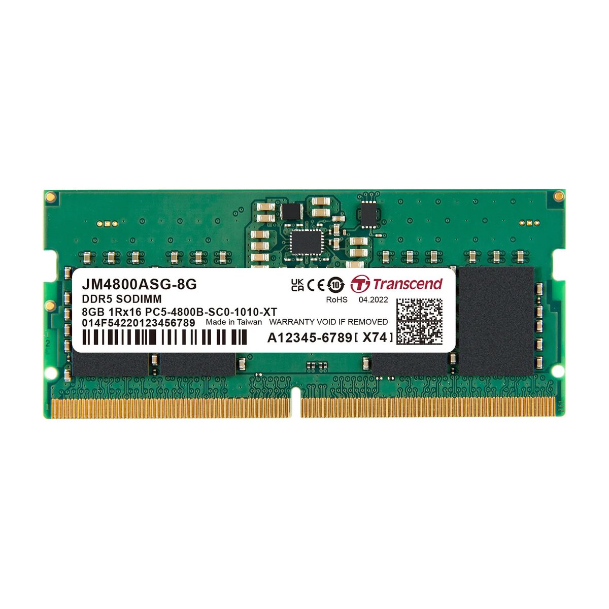 Transcend JET Memory 8GB DDR5-5600 SO-DIMM 2RX8 CL46 (1Gx16)x4 - Transcend | Buy Online in South Africa