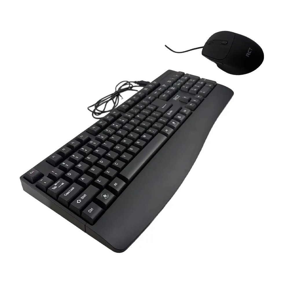 RCT Wired USB Keyboard & Mouse Combo, 104-Key Membrane Keyboard, AI Tool Key, Optical Mouse - RCT | Buy Online in South Africa