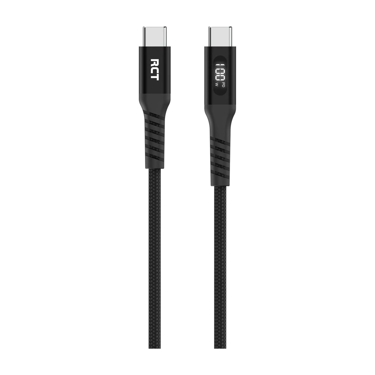 RCT USB-C to USB-C PD 100W (5A) cable, 2m, braided, LED display - RCT | Buy Online in South Africa