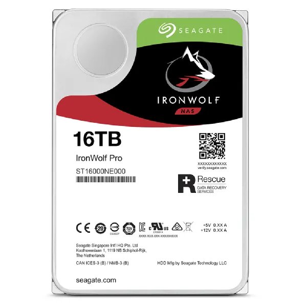 Seagate Ironwolf Pro ST16000NT001 16TB 3.5" HDD NAS Drives 7200 RPM, SATA 6GB/s Interface - Seagate | Buy Online in South Africa