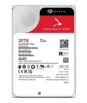 Seagate Ironwolf Pro ST30000NT011 30TB 3.5" HDD NAS Drives 7200 RPM, SATA 6GB/s Interface - Seagate | Buy Online in South Africa