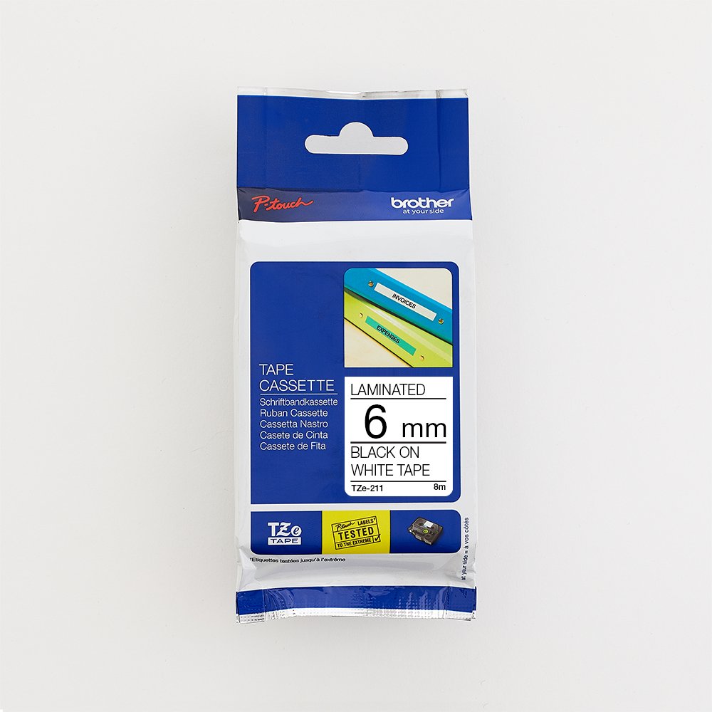 Brother 6MM Black on White Laminated tape - Brother | Buy Online in South Africa
