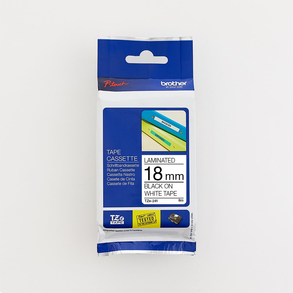 Brother 18MM Black on White Laminated tape - Brother | Buy Online in South Africa