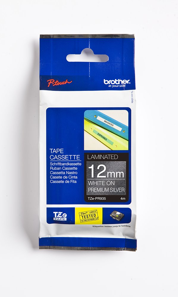 Brother 12MM White on Premium Silver tape 4m - Brother | Buy Online in South Africa
