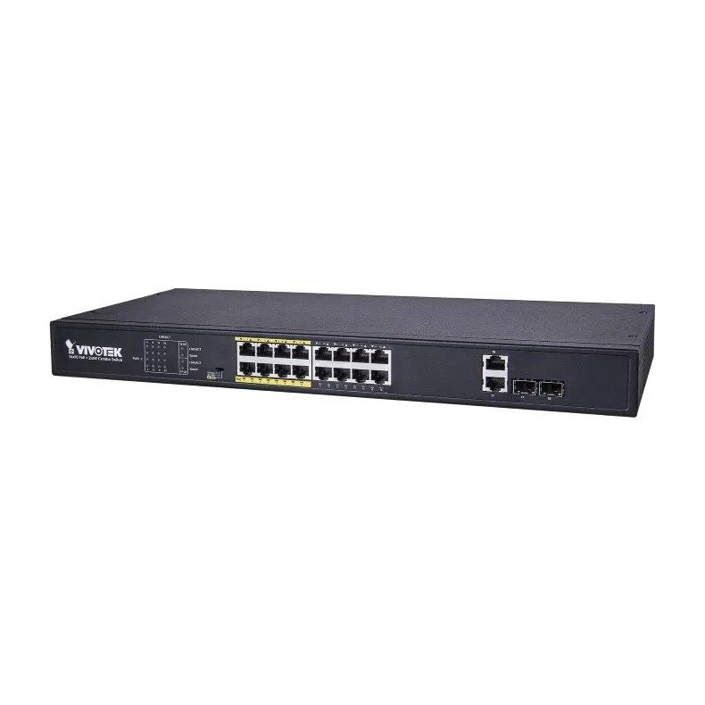 Vivotek Unmanaged 24x 10/100 PoE + 2x Gigabit/ SFP POE extender up to 200M, Rackmountable, 380W - Vivotek | Buy Online in South Africa