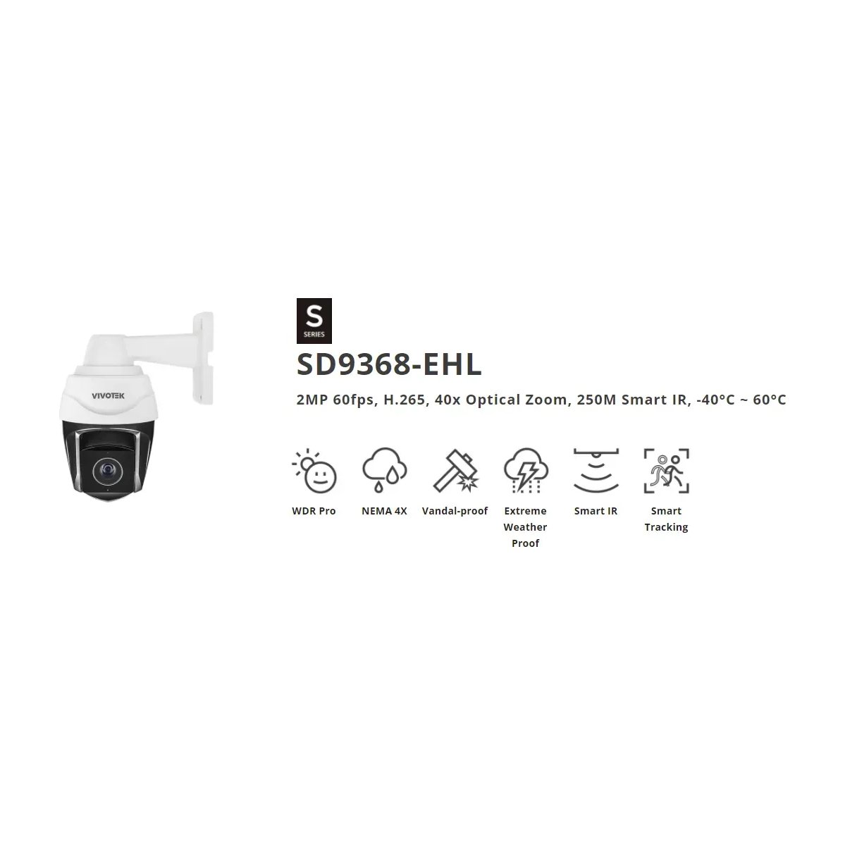 Vivotek 2MP 60fps, H.265, 40x Optical Zoom, 250M Smart IR, -40°C ~ 60°C - Vivotek | Buy Online in South Africa