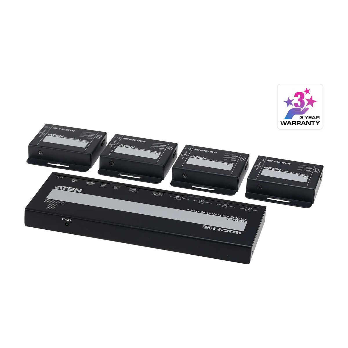 4-Port 4K HDMI Cat 6 Splitter with Receivers - 1 splitter and 4 receivers | Buy Online in South Africa