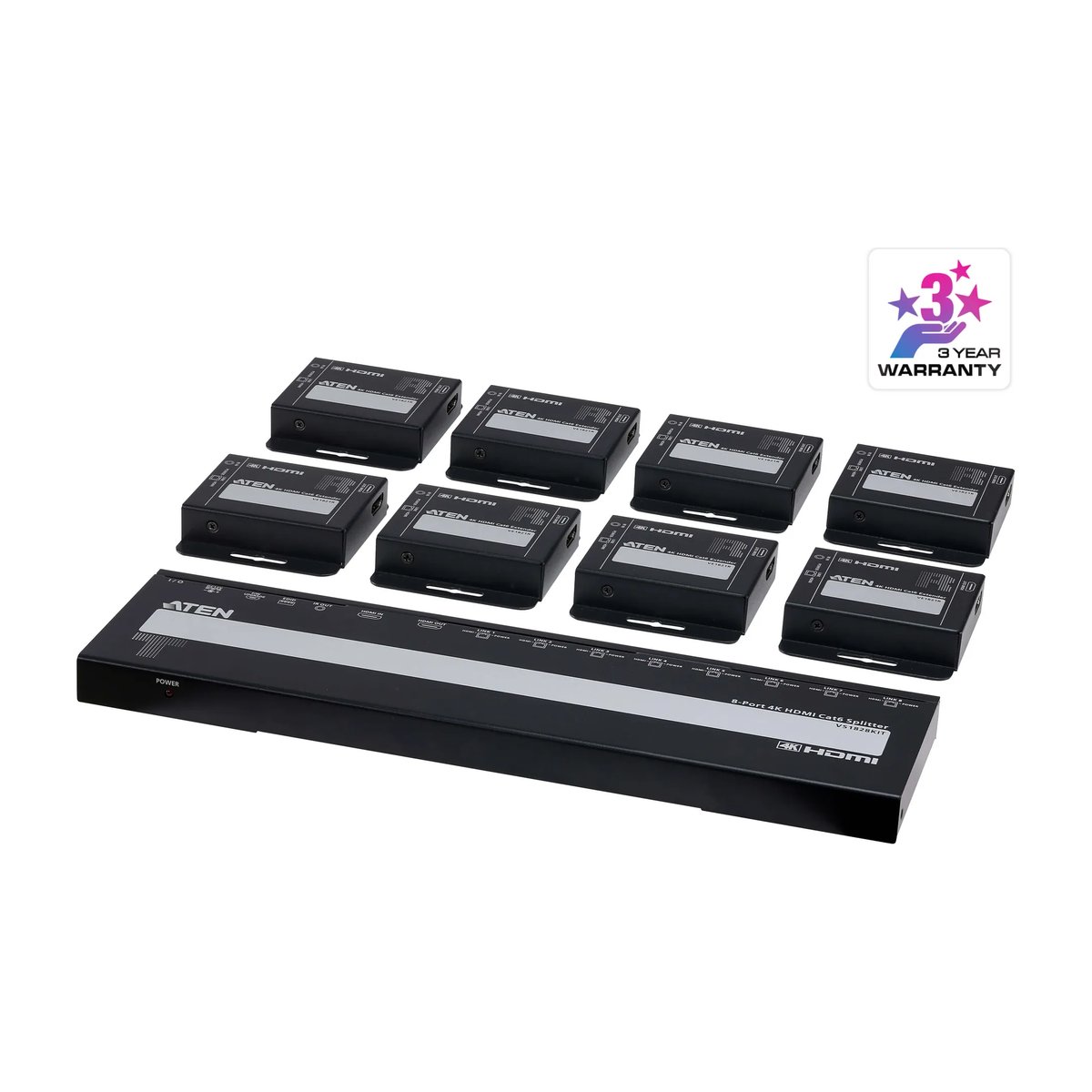 4-Port 4K HDMI Cat 6 Splitter with Receivers - 1 splitter and 8 receivers | Buy Online in South Africa