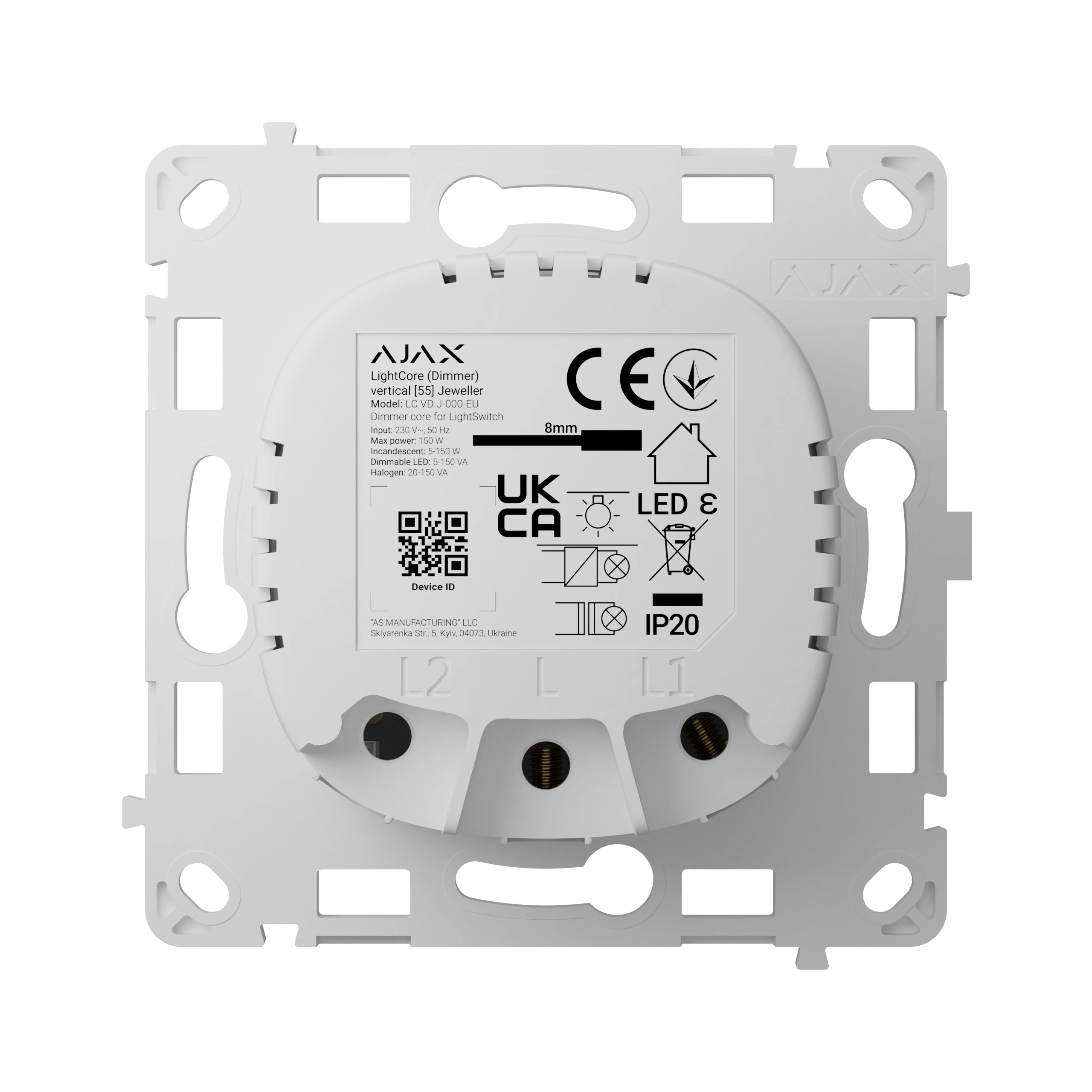 AJAX Security - LightCore (Dimmer) Smart Switch, SoloButton not included | Buy Online in South Africa