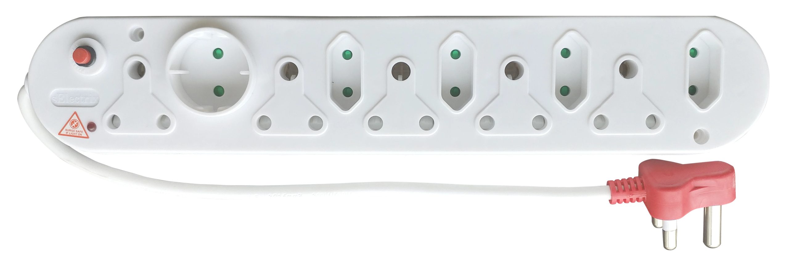 Acconet 10-Way Multiplug with 5x 16A SA and 4x 5A 2 Pin + 1 Round Socket | Buy Online in South Africa