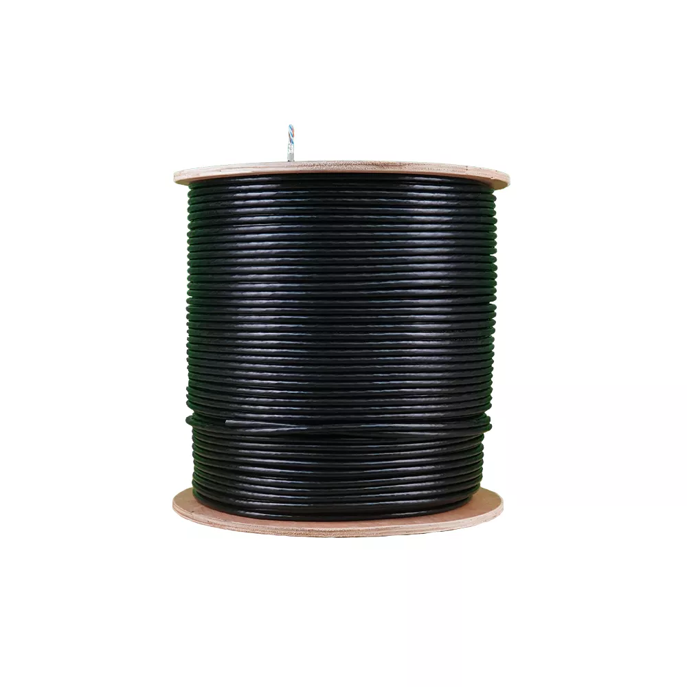 Essential CAT6 UV Outdoor Ethernet Cable 500m Black Solid Copper SF/TP Roll | Buy Online in South Africa