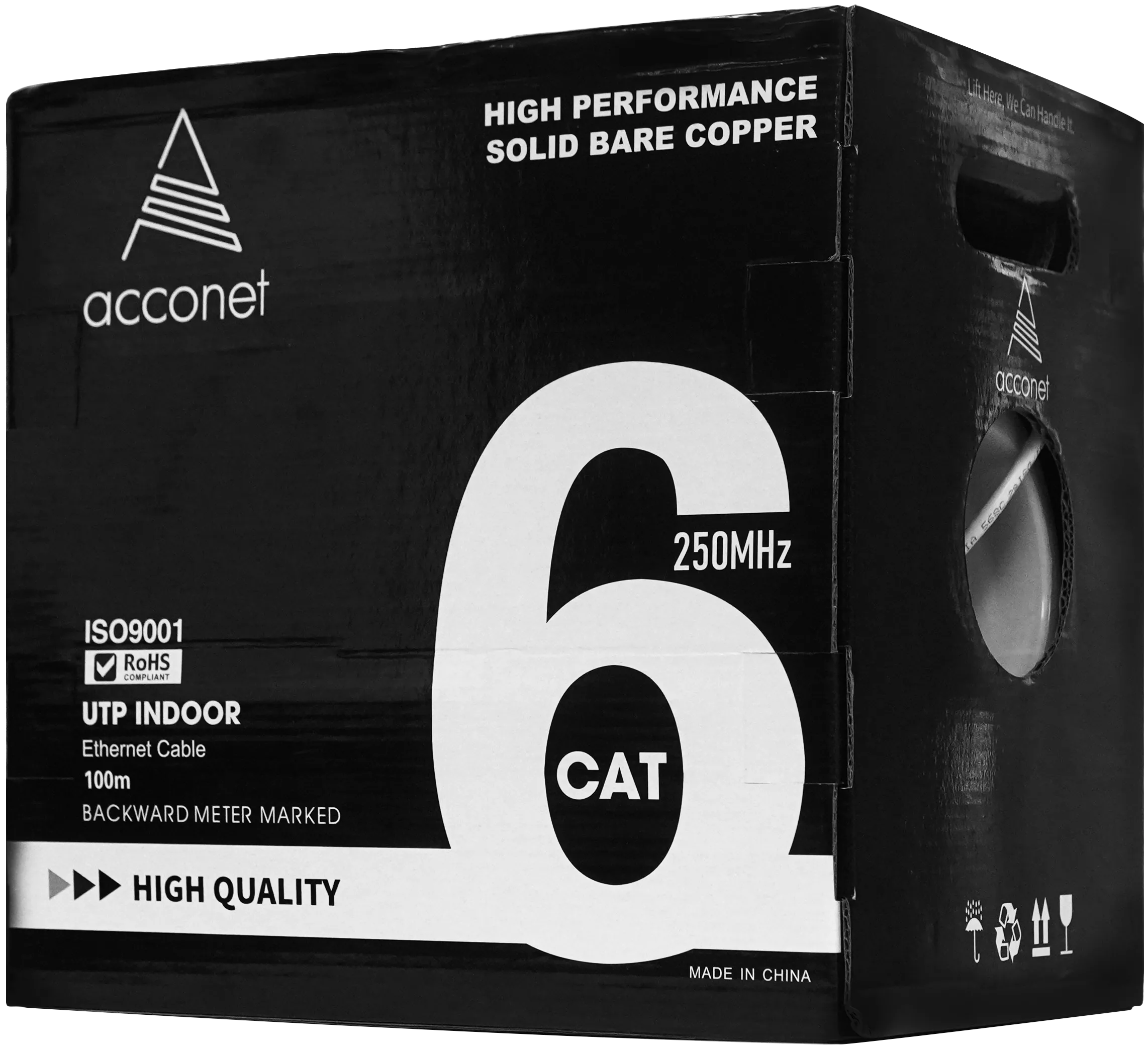 Acconet CAT6 Indoor Ethernet Cable 100m White Solid Copper UTP Pull Box | Buy Online in South Africa