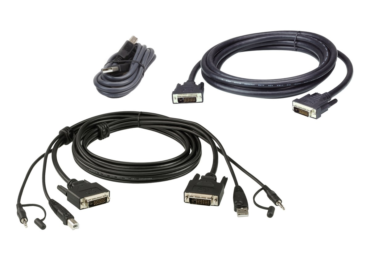 ATEN 1.8M USB DVI-D Dual Link Dual Display Secure KVM Cable Kit - Aten | Buy Online in South Africa
