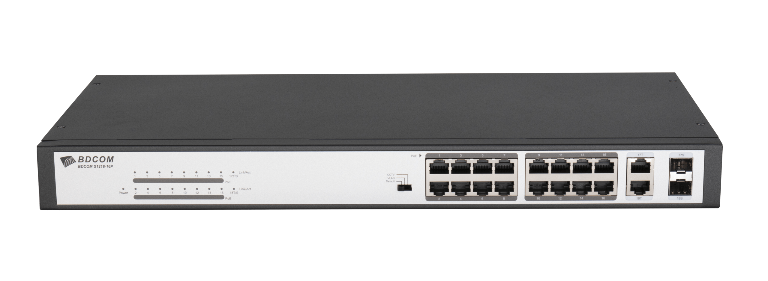 BDCOM 16-Port 10/100 POE switch, 16 POE ports, 2 x 1000Mbps Combo ports | Buy Online in South Africa