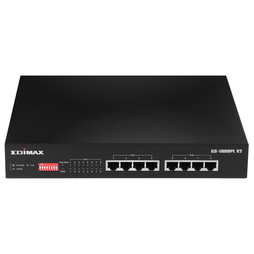 Edimax 8 Port, Unmanaged, Long Range, Gigabit PoE+ Switch with DIP Switch | Buy Online in South Africa