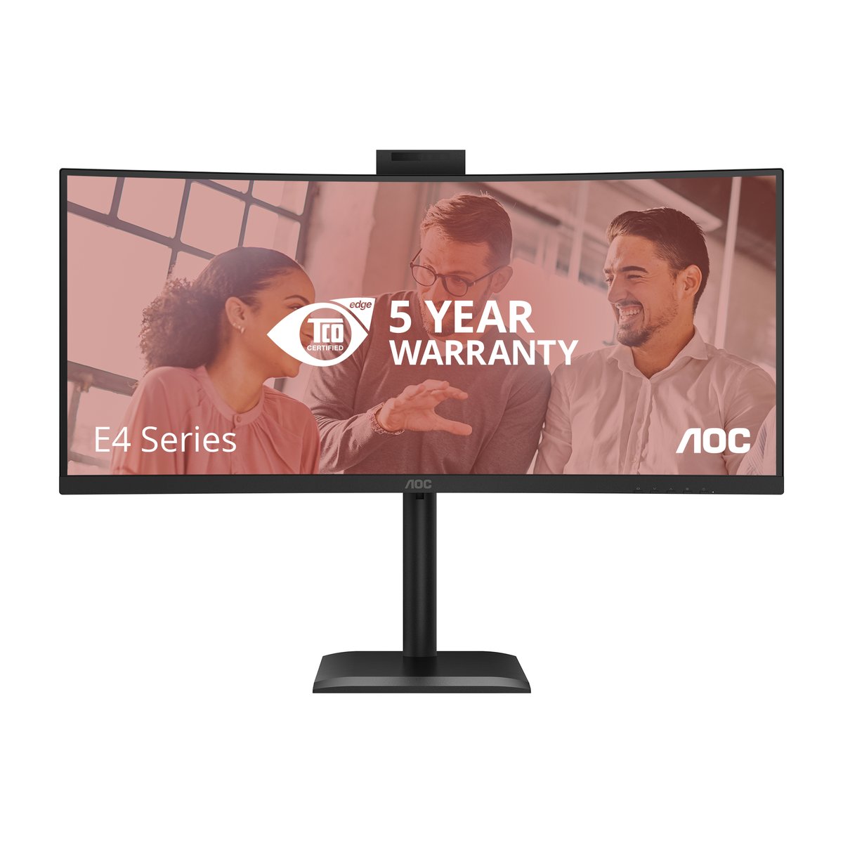 AOC CU34E4CW Curved Monitor:34"W WQHD, VA, 60Hz, HDR10, SPK, HAS, 1H1DP2USB-C(90W), OTA/OTG, WebCam | Buy Online in South Africa