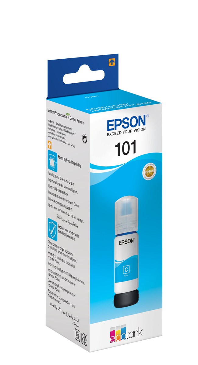 Epson 101 Ecotank Cyan ink bottle (70ml). 6000 pages @ 5% coverage. - Epson | Buy Online in South Africa