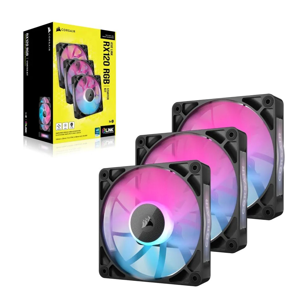 Corsair RX RGB Series, iCUE LINK RX120 RGB, 120mm Fan, Triple Pack - Corsair | Buy Online in South Africa