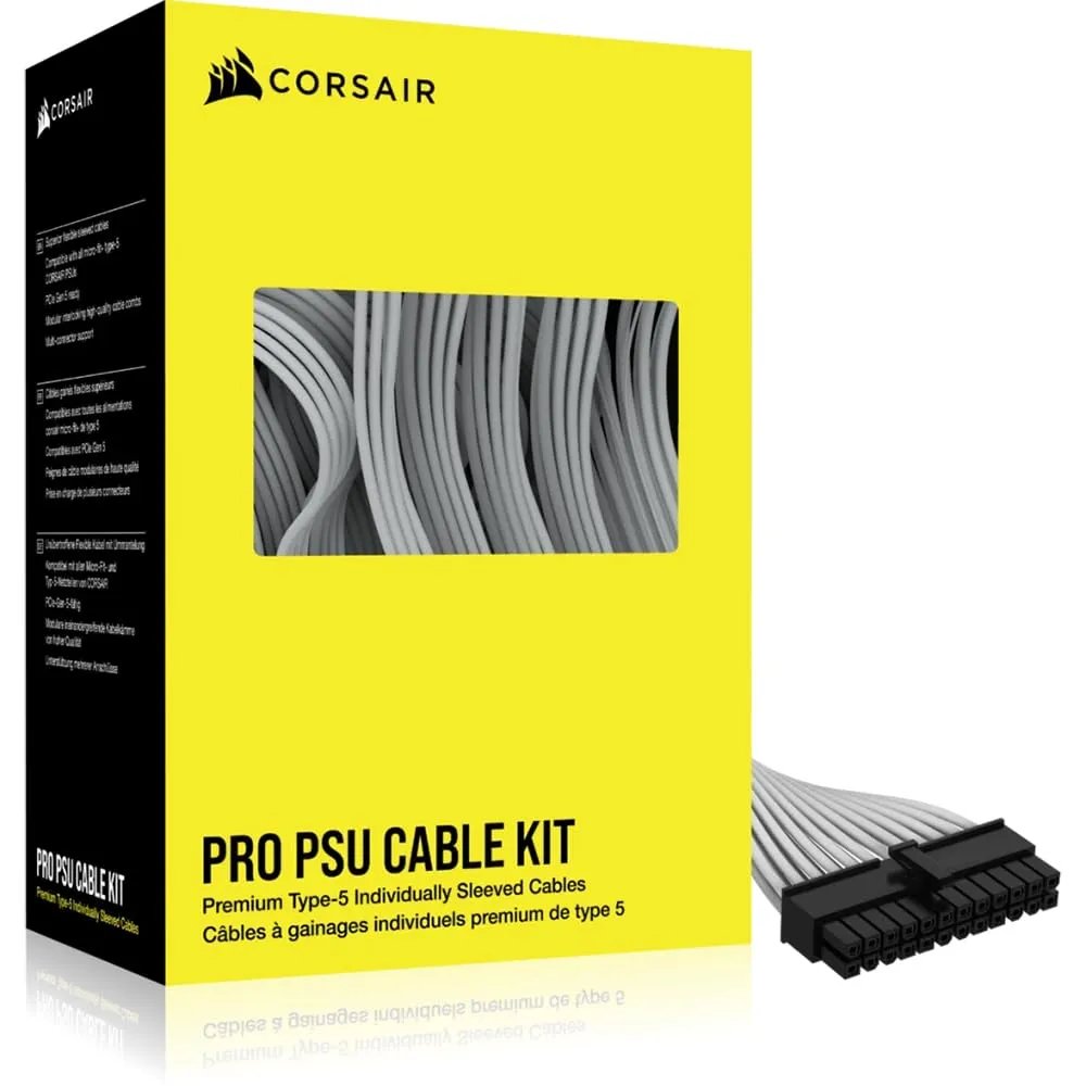 Corsair Premium Individually Sleeved DC Cable Pro Kit, Type 5 (Shift and SL PSU), WHITE - Corsair | Buy Online in South Africa