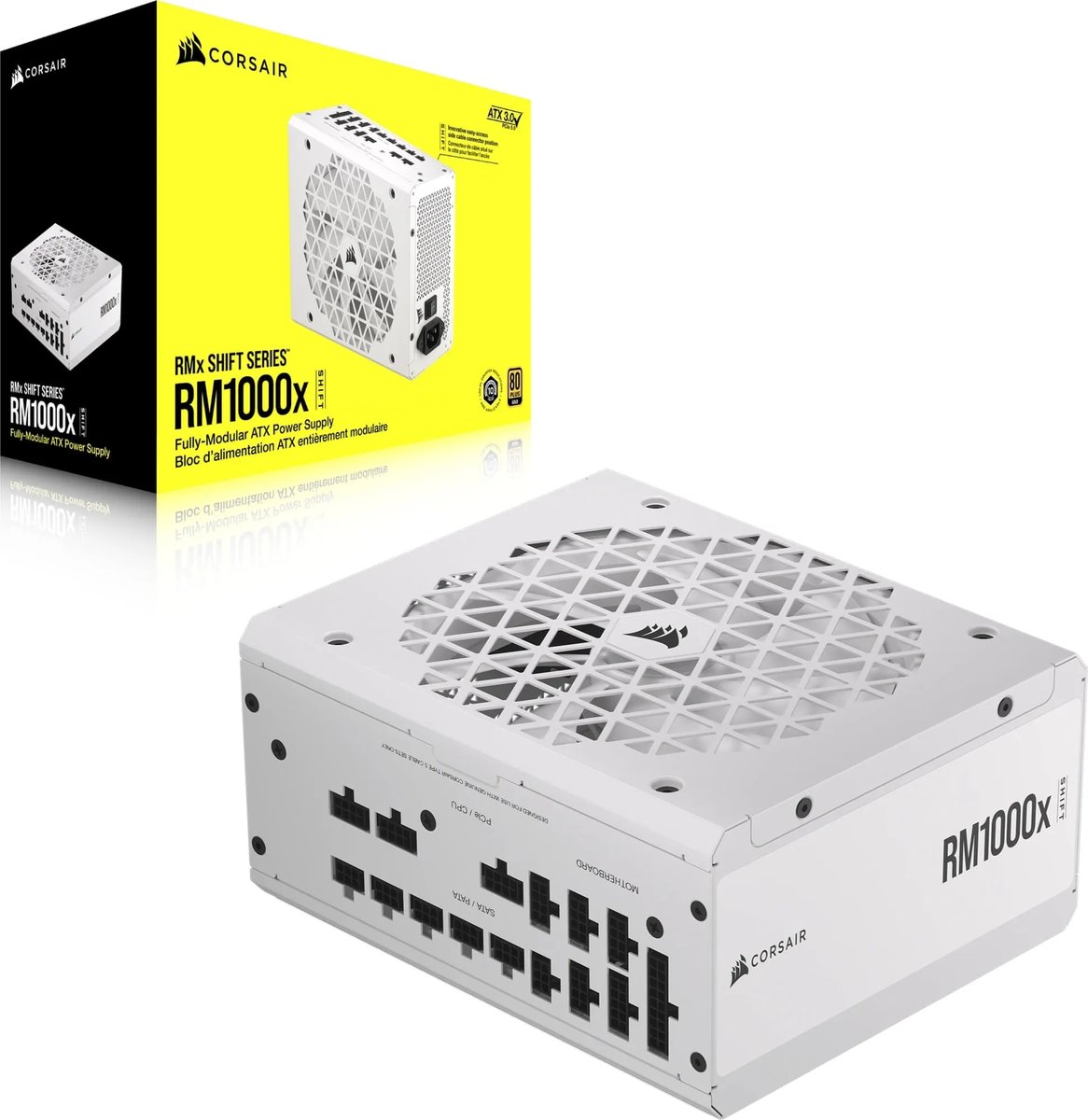 Corsair RM1000x Shift White —1000 Watt 80 PLUS Gold, 10yr Warranty. ATX (1), EPS (2), PCI-E (4) - Corsair | Buy Online in South Africa