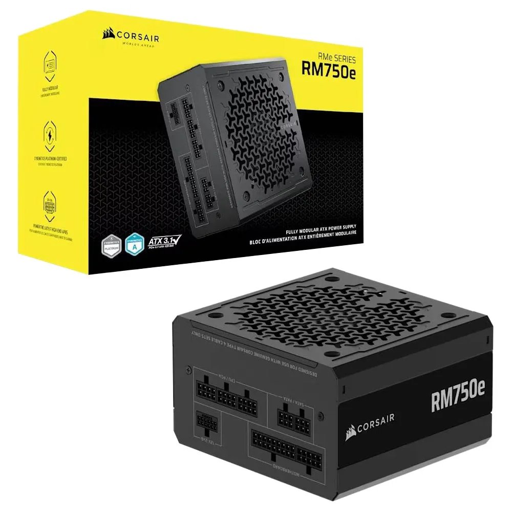 Corsair RM Series RM750e — 750 Watt 80 PLUS Gold Fully Modular ATX PSU, ATX 3.1 and PCIE 5.1 - Corsair | Buy Online in South Africa