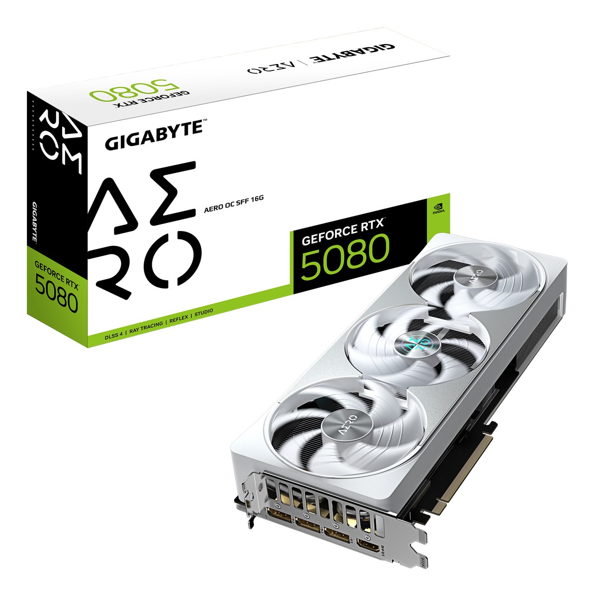 GIGABYTE nVidia GeForce RTX 5080 AERO OC  - 16GB GDDR7; 256-Bit Memory Bus; 1x HDMI; 3x DisplayPort; Min 850W  | Buy Online in South Africa