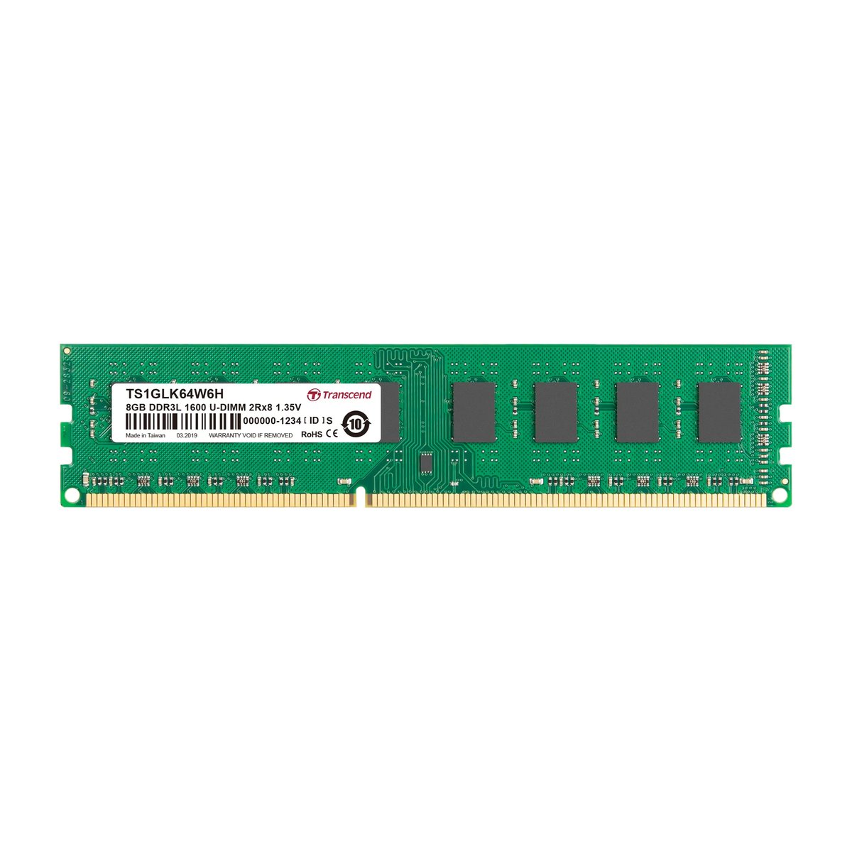 Transcend 8GB DDR3L-1600 Low Voltage Dual Voltage Desktop U-DIMM 1.5V/1.35V 2RX8 CL11 - Transcend | Buy Online in South Africa